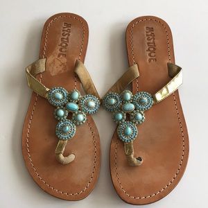 Mystique Women’s Turquoise Colored Embellished Sandal